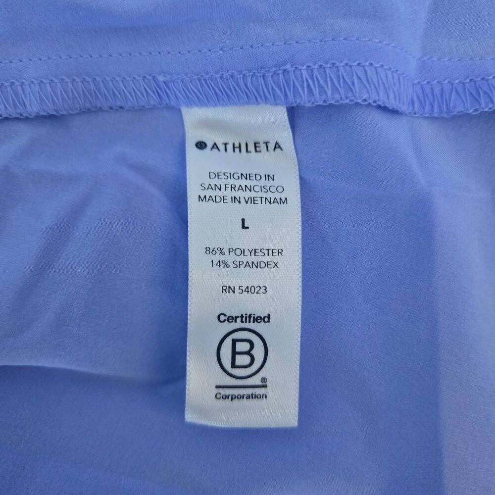 Athleta Womens Presidio Midi Dress Large Blue Flowy Travel Comfort Lightweight - Picture 6 of 9